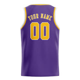Custom Light Purple & Gold Colors Design Sports Basketball Jersey
