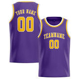 Custom Light Purple & Gold Colors Design Sports Basketball Jersey