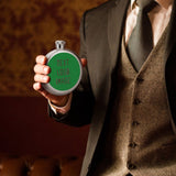 Custom Emerald Green Brown Hip Flask