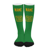 Custom Emerald Green Yellow Knee-High Sock