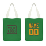 Custom Emerald Green Yellow Canvas Tote Bag