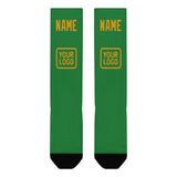 Custom Emerald Green Yellow Knee-High Sock