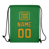 Custom Emerald Green Yellow Drawstring Bag
