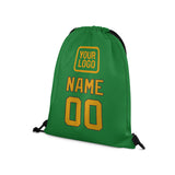 Custom Emerald Green Yellow Drawstring Bag