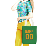 Custom Emerald Green Yellow Canvas Tote Bag