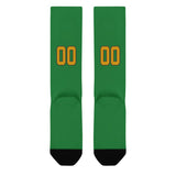 Custom Emerald Green Yellow Knee-High Sock