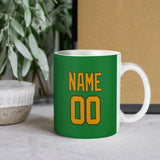 Custom Emerald Green Yellow Mug