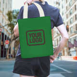 Custom Emerald Green Yellow Canvas Tote Bag