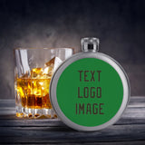 Custom Emerald Green Olive Hip Flask