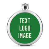 Custom Emerald Green Cream Hip Flask