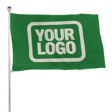 Custom Emerald Green Cream Flag