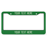 Custom Emerald Green Cream License Plate Frame