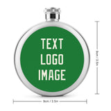Custom Emerald Green Cream Hip Flask