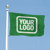 Custom Emerald Green Cream Flag