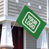 Custom Emerald Green Cream Flag