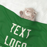 Custom Emerald Green Cream Pet Blanket