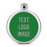 Custom Emerald Green Gray Hip Flask