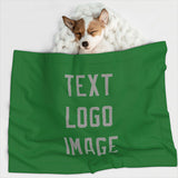 Custom Emerald Green Gray Pet Blanket
