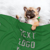 Custom Emerald Green Gray Pet Blanket