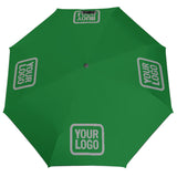 Custom Emerald Green Gray Automatic Umbrella