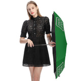 Custom Emerald Green Gray Automatic Umbrella