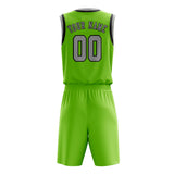 Custom Emerald Green Gray Basketball Set
