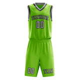 Custom Emerald Green Gray Basketball Set