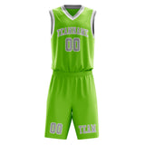 Custom Emerald Green Gray Basketball Set