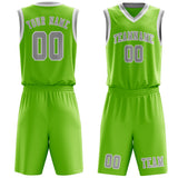 Custom Emerald Green Gray Basketball Set