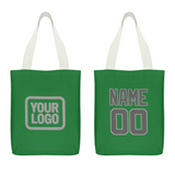 Custom Emerald Green Dark Grey Canvas Tote Bag