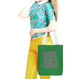 Custom Emerald Green Dark Grey Canvas Tote Bag