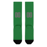 Custom Emerald Green Dark Grey Knee-High Sock