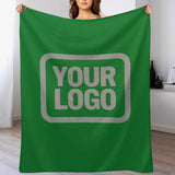 Custom Emerald Green Gray Blanket