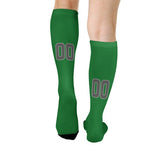 Custom Emerald Green Dark Grey Knee-High Sock