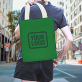 Custom Emerald Green Dark Green Canvas Tote Bag