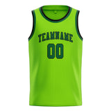 Custom Emerald Green & Green Colors Design Sports Basketball Jersey