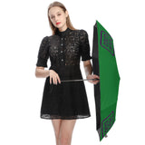 Custom Emerald Green Purple Automatic Umbrella
