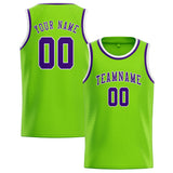 Custom Emerald Green & Purple Colors Design Sports Basketball Jersey