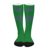 Custom Emerald Green Light Purple Knee-High Sock