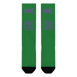 Custom Emerald Green Light Purple Knee-High Sock