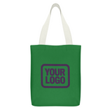 Custom Emerald Green Light Purple Canvas Tote Bag