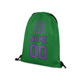 Custom Emerald Green Light Purple Drawstring Bag