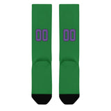 Custom Emerald Green Light Purple Knee-High Sock