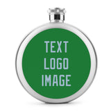 Custom Emerald Green Light Blue Hip Flask