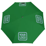 Custom Emerald Green Light Blue Automatic Umbrella