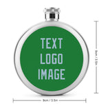 Custom Emerald Green Light Blue Hip Flask