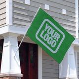 Custom Emerald Green Light Blue Flag