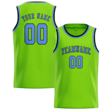 Custom Emerald Green & Light Blue Colors Design Sports Basketball Jersey