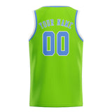 Custom Emerald Green & Light Blue Colors Design Sports Basketball Jersey