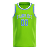 Custom Emerald Green & Light Blue Colors Design Sports Basketball Jersey
